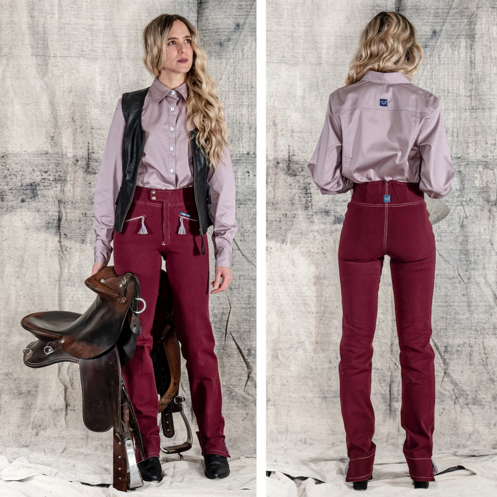 TukTuk Casual riding pants in burgundy