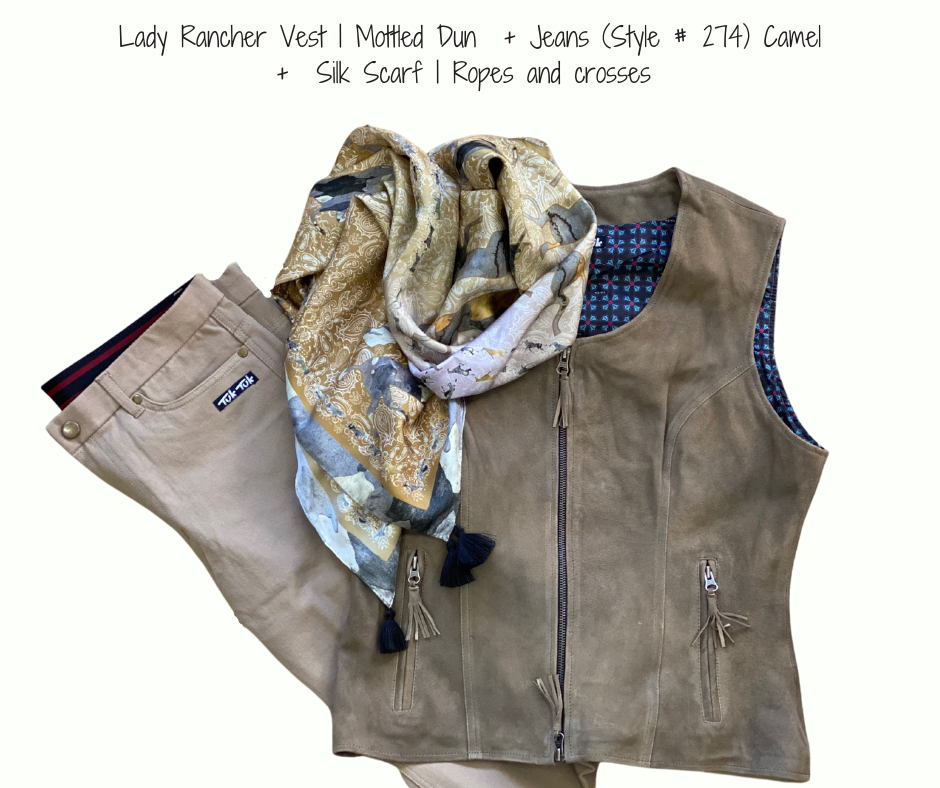 Lady Rancher Vest | Goatskin Suede | Mottled Dun