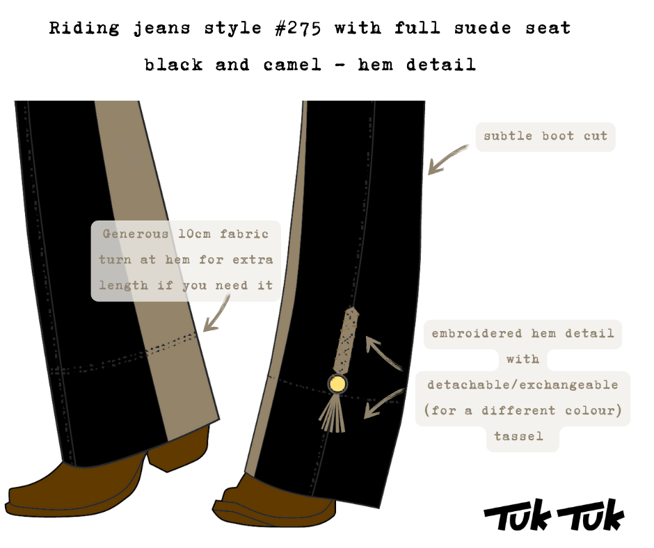 Riding Jeans with full suede seat (Style #275S) | Black and Camel