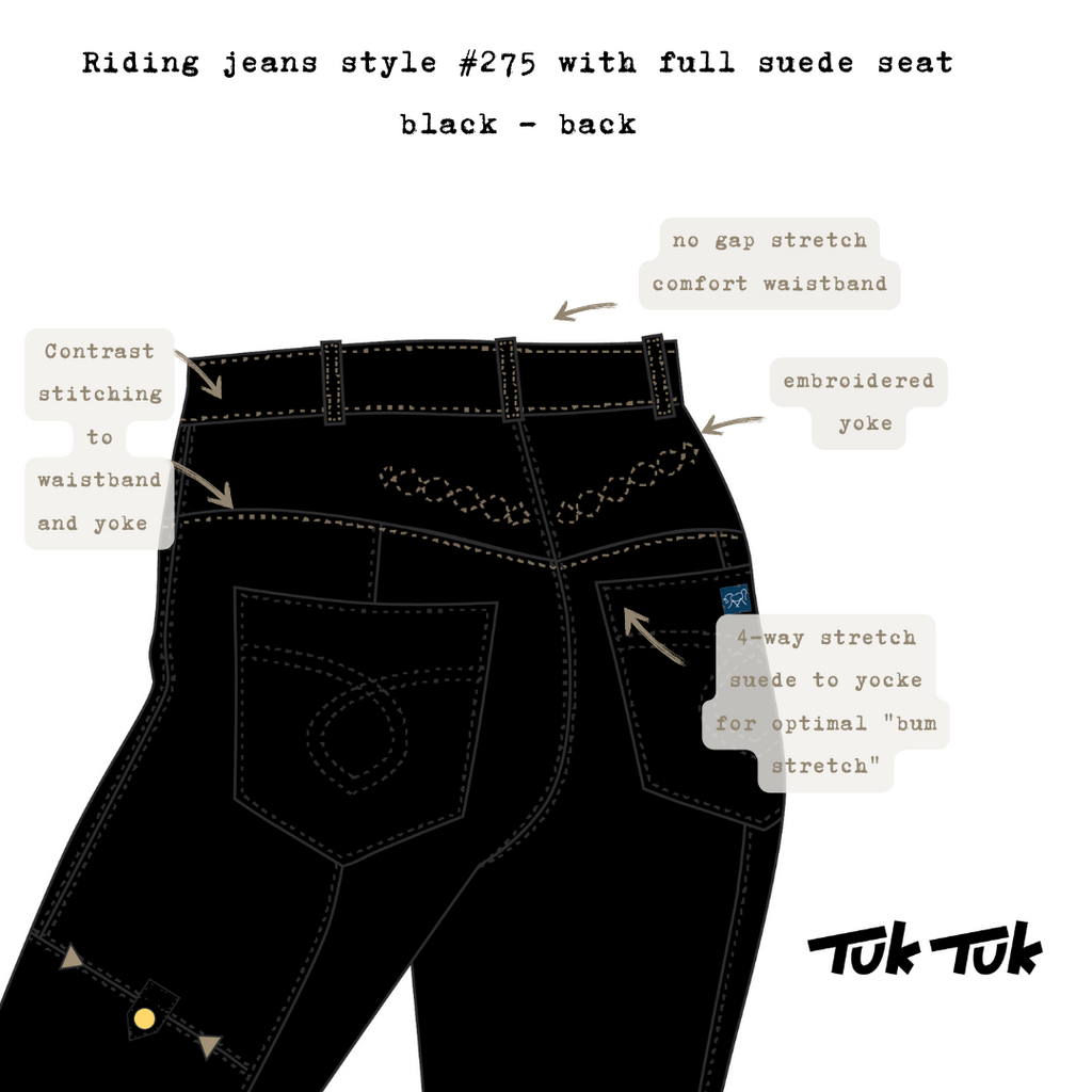 Riding Jeans with full suede seat (Style #275S) | Black