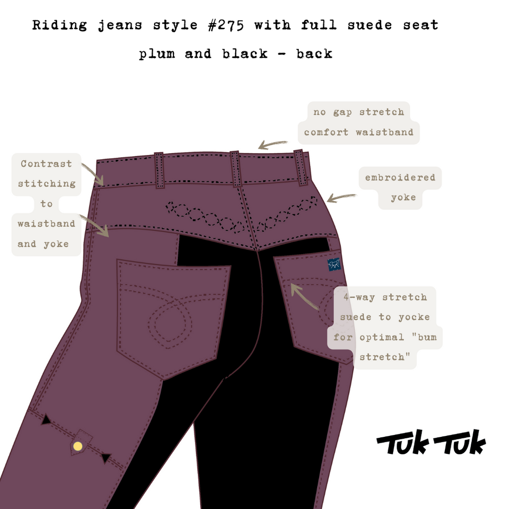 Riding Jeans with full suede seat (Style #275S) | Plum and Black