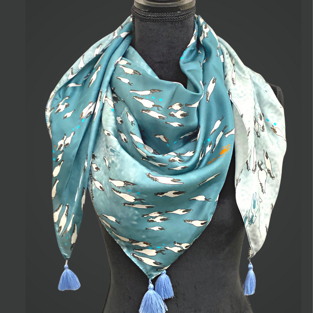 Silk Scarf | Brumby Run | Ocean - TukTuk Clothing