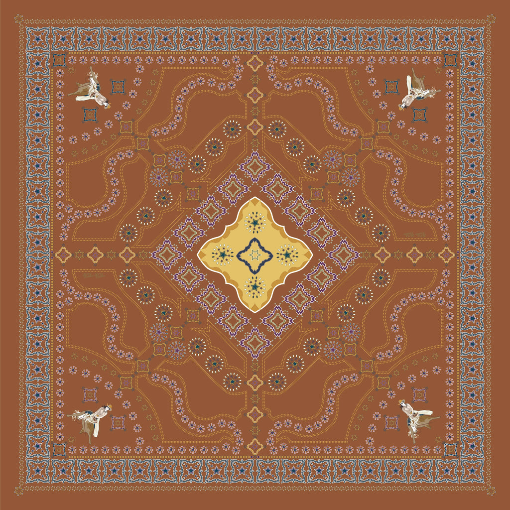 Silk Scarf | Lady Cutter | Rust | Midi - TukTuk Clothing