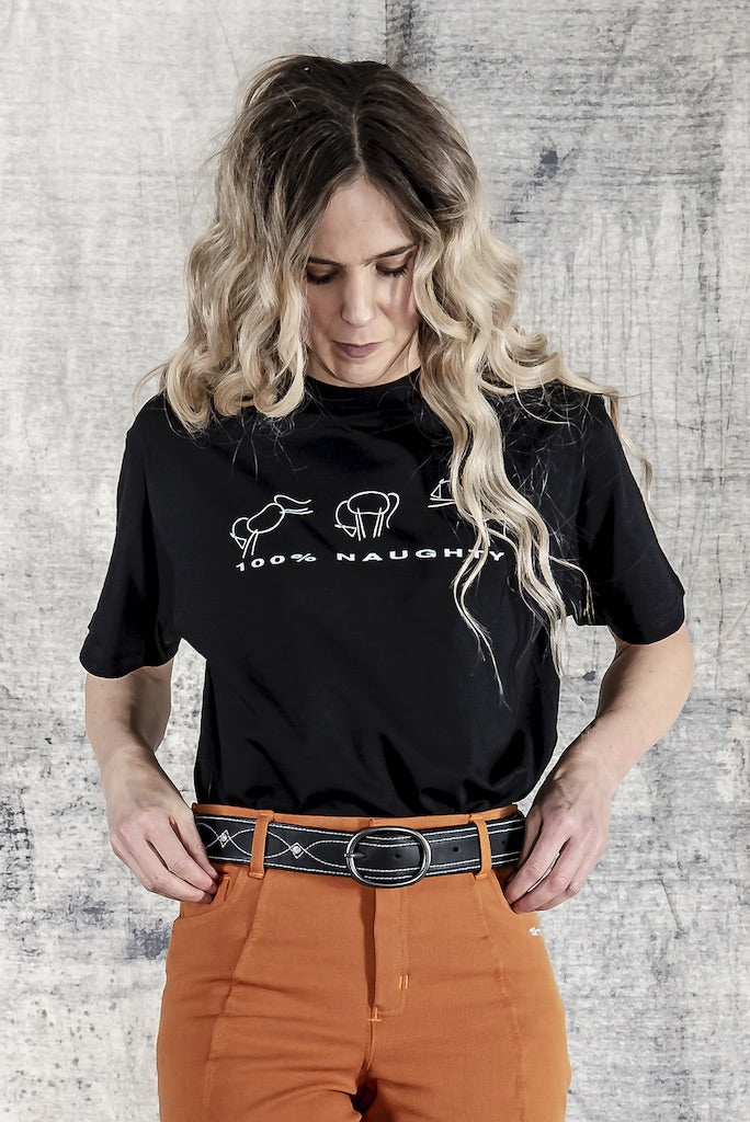 Cotton T-Shirt | 100% Naughty Horse Print - TukTuk Clothing