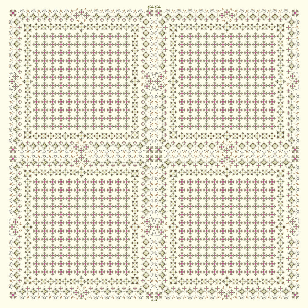 Silk Wild Rag |Ropes and Crosses| Cream | Maxi - TukTuk Clothing