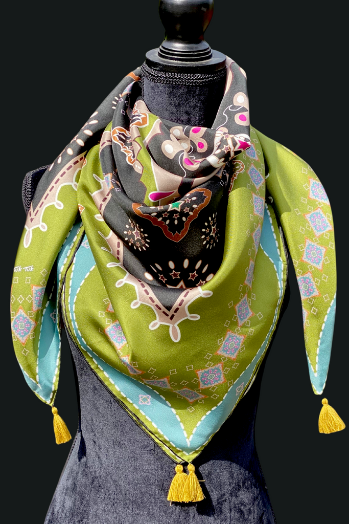 Silk Scarf | Southern Star | Citrus | Maxi - TukTuk Clothing