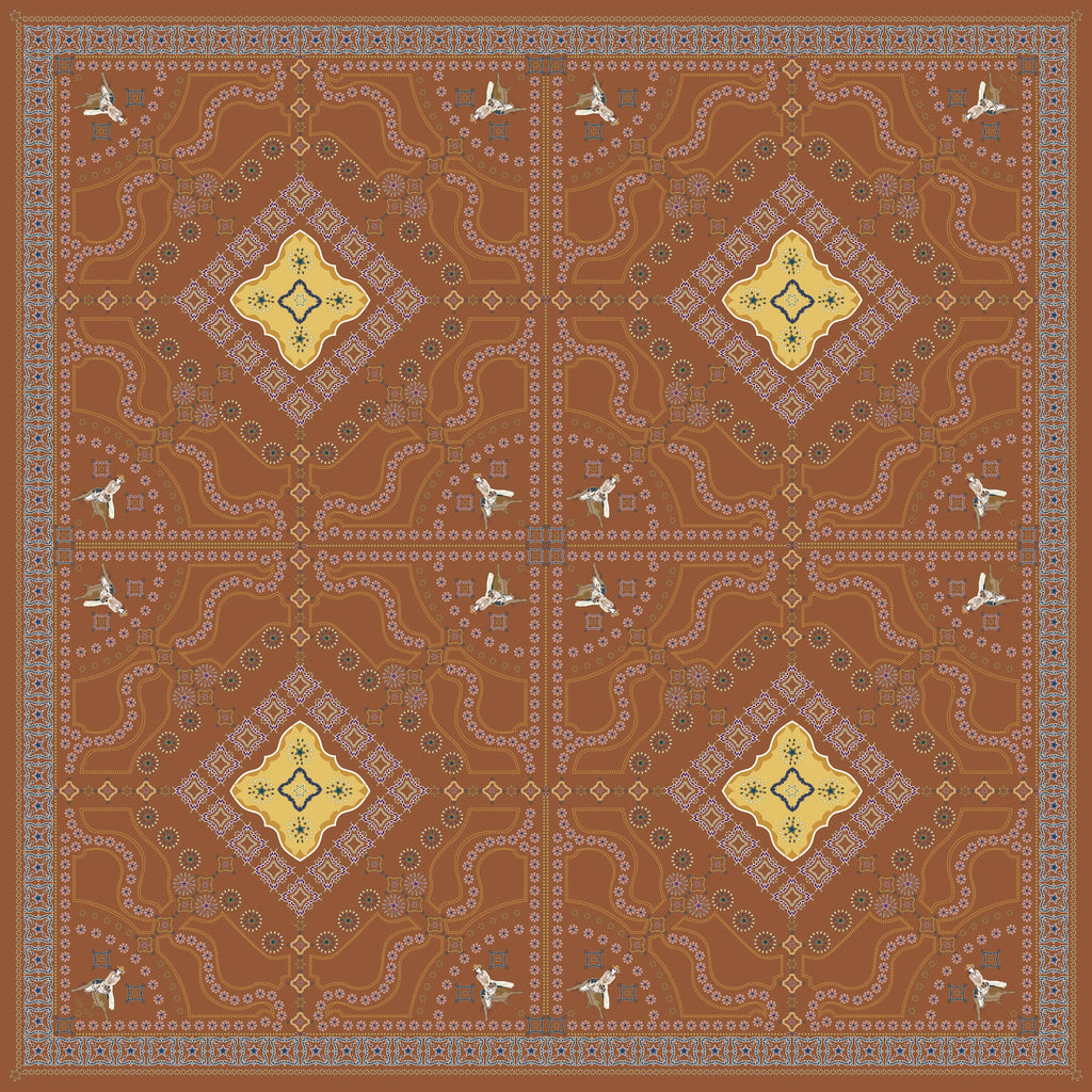 Silk Scarf | Lady Cutter | Rust | Maxi - TukTuk Clothing