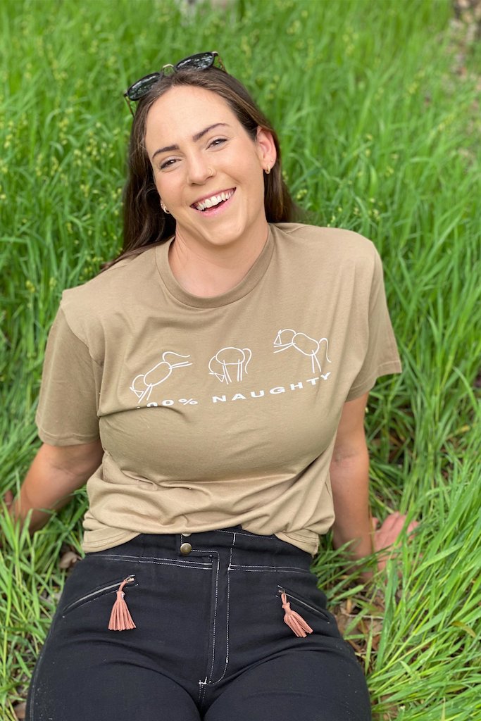Cotton T-Shirt | 100% Naughty Horse Print - TukTuk Clothing